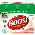 Boost High Protein Balanced Nutritional Drink, Creamy Strawberry, Muscle Health And Energy With Protein And Vitamins & Minerals, 8 Fl Oz Bottles, 6 Ct (Pack Of 2)