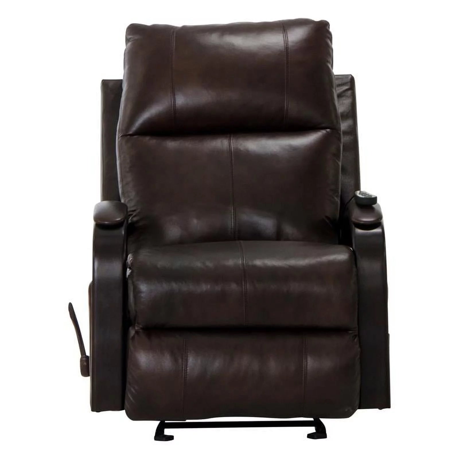 Conway Glider Recliner with Heat & Massage in Brown Italian Leather L4257