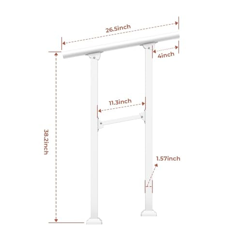 Outdoor Step Handrail Heavy Duty Metal Black Iron1a