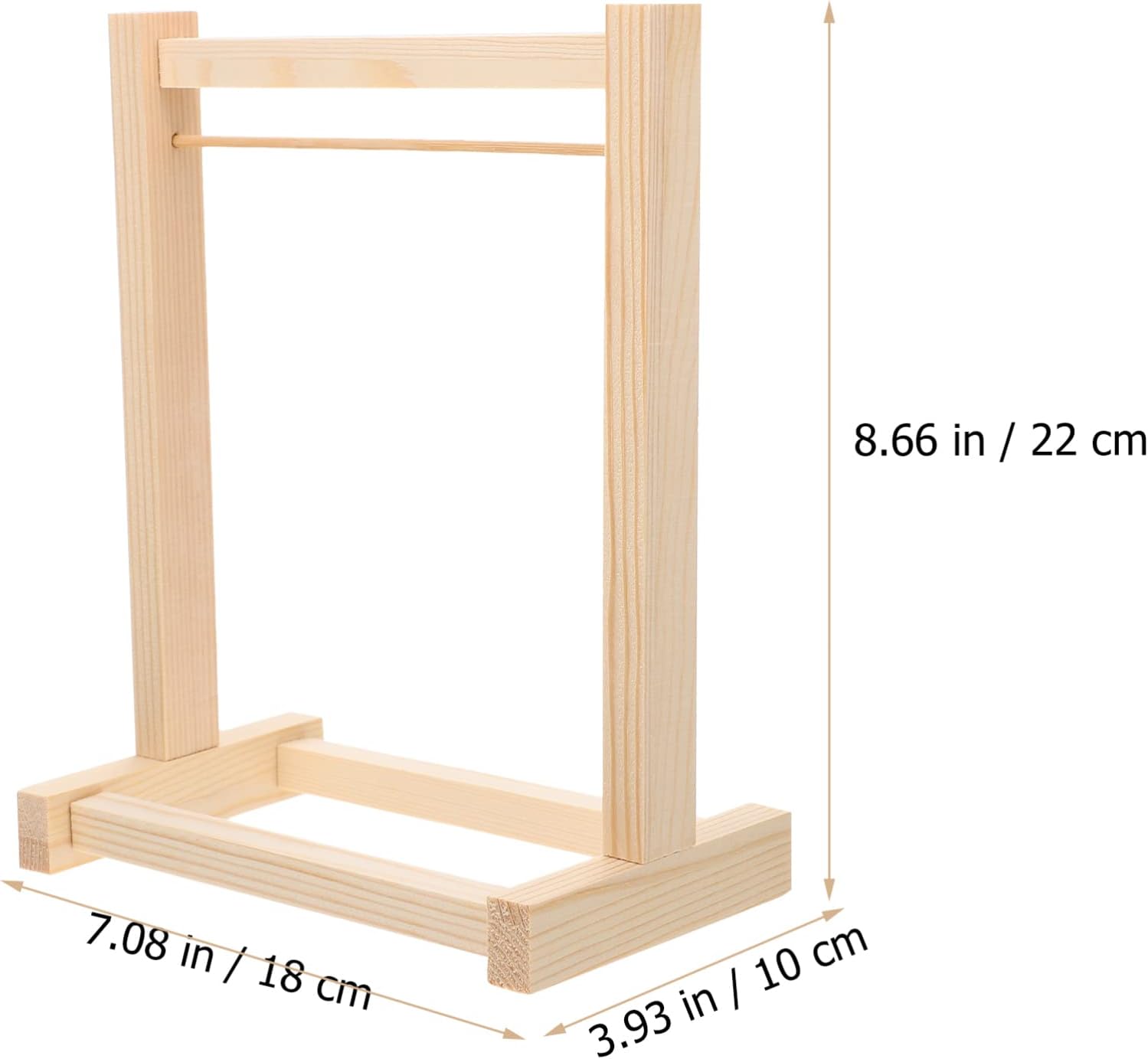 Toddmomy Wooden Mini Doll Garment Rack with Clothes Hangers, 20cm X289