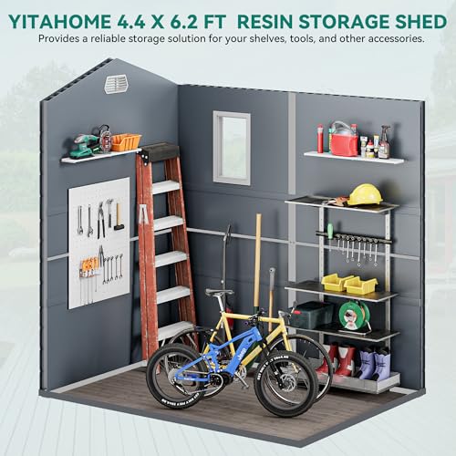 Light Gray Resin Tool Shed 36 Cu Ft Outdoor Storage a7