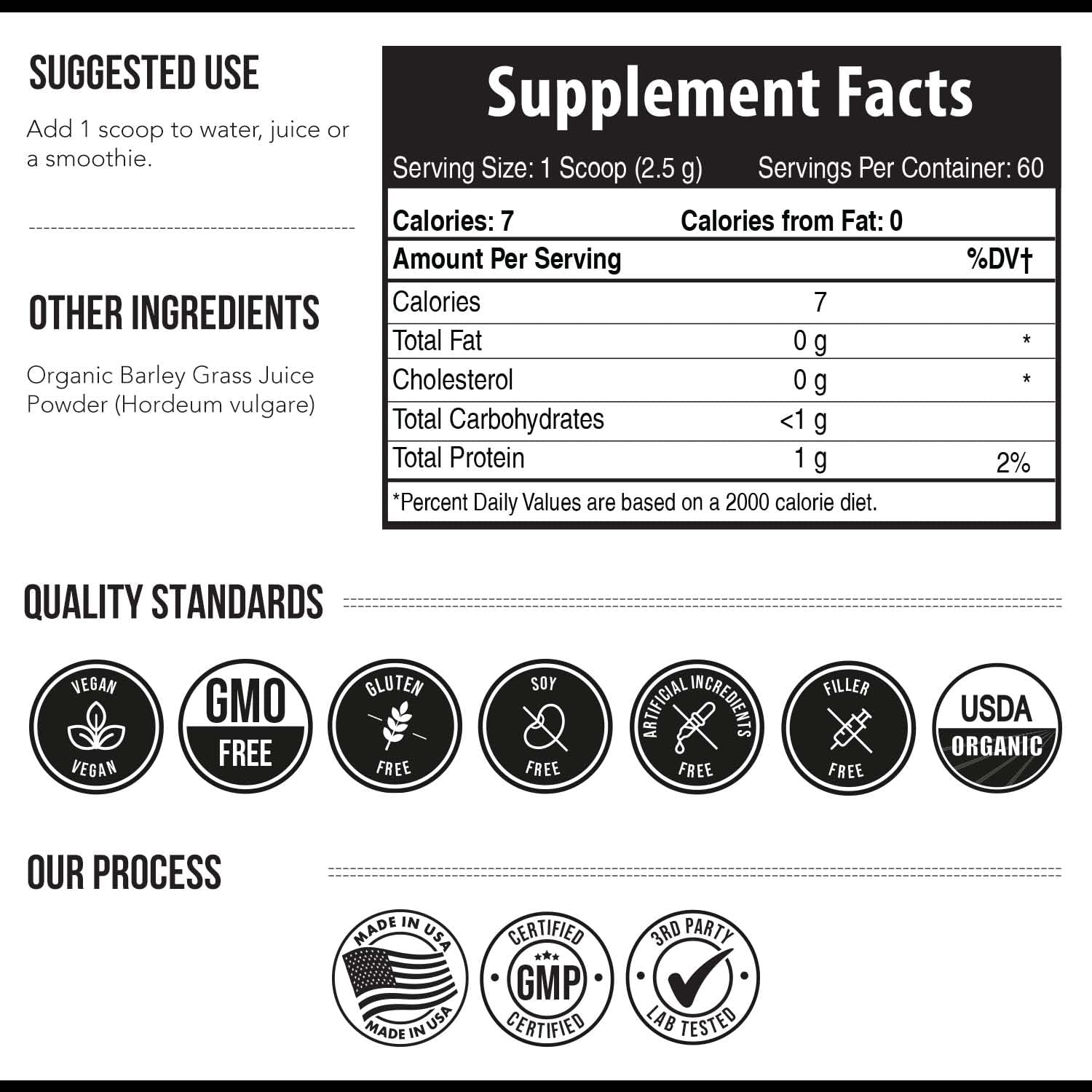 Organic Barley Grass Juice Powder Cold-Pressed CO2 Dried Gluten Free Vegan 5.3 oz k7