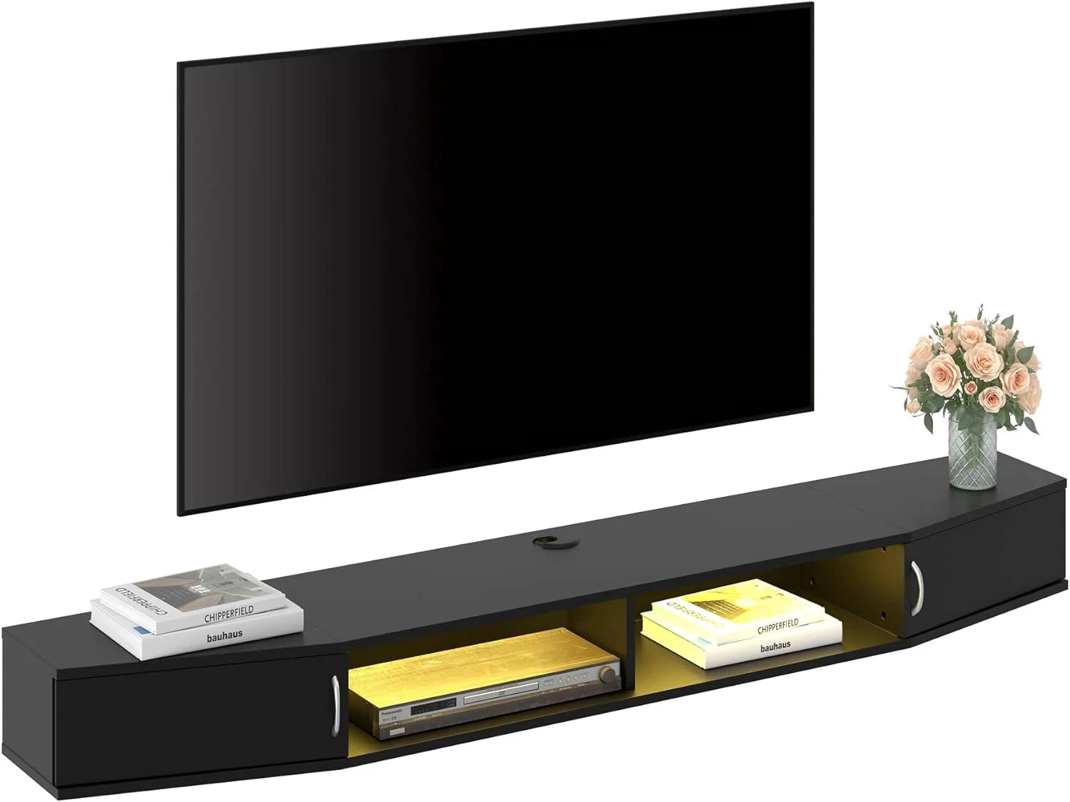 Floating TV Stand with Cabinet, Wall Mounted, 70'' Y5510