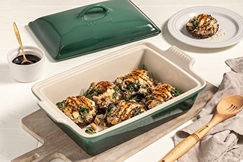 Le Creuset Stoneware Heritage Covered Rectangular Casserole, 4 qt., Rhone V7947