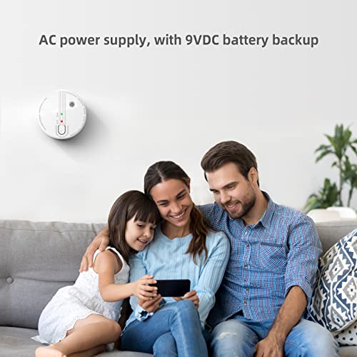 Hardwired Interconnected Smoke Detector with 9V Battery, Photoelectric Fire Alarm O948