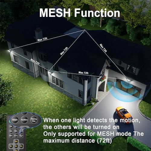75W Motion Sensor Security Lights with Remote Control, 3 Heads, IP65, 2 Pack O11467
