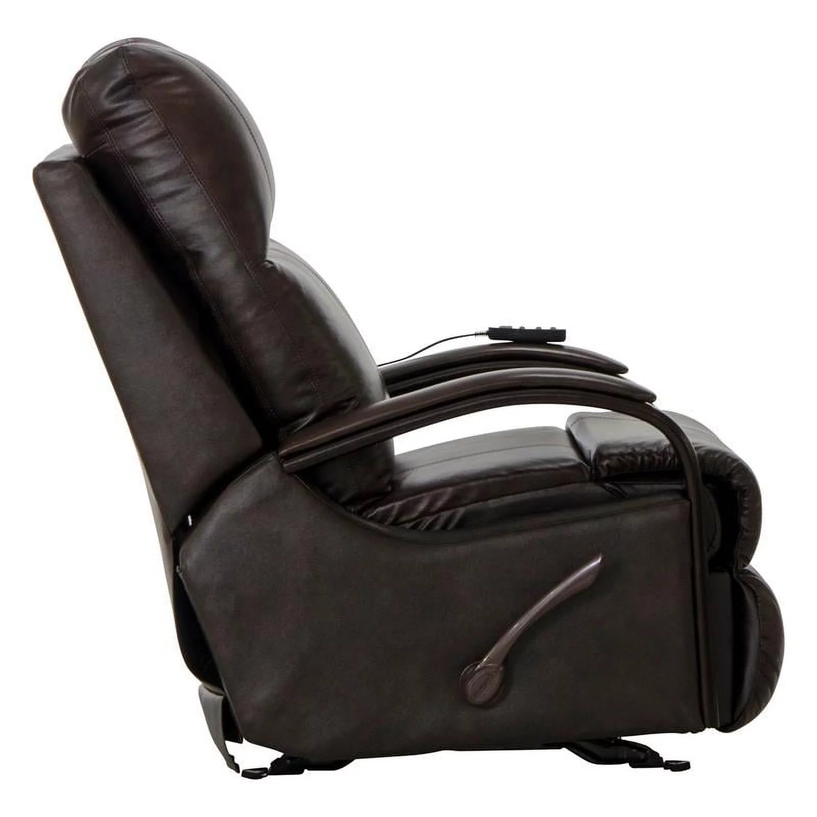 Conway Glider Recliner with Heat & Massage in Brown Italian Leather L4257
