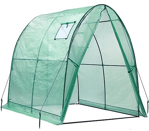 Portable Tunnel Greenhouse Outdoor Heavy Duty Walk in Green House with Mesh Windows 7k