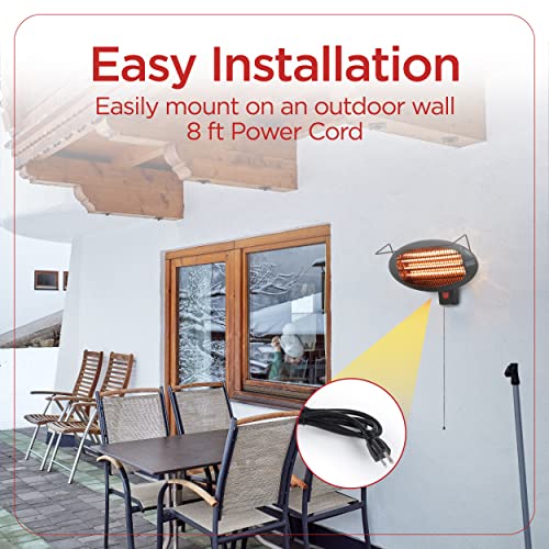 Outdoor Patio Electric Heater with Stand and 3 Heat Settings k7
