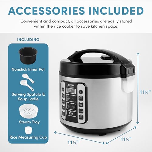 Rice Cooker 4-Cup Uncooked 8-Cup Cooked Stainless Steel a7