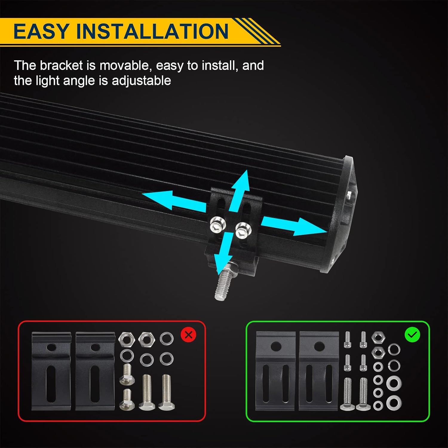 20 inch 420W LED Light Bar Spot Flood Combo Triple Row Driving Lights Wiring Harness Kit 12V 24V a7
