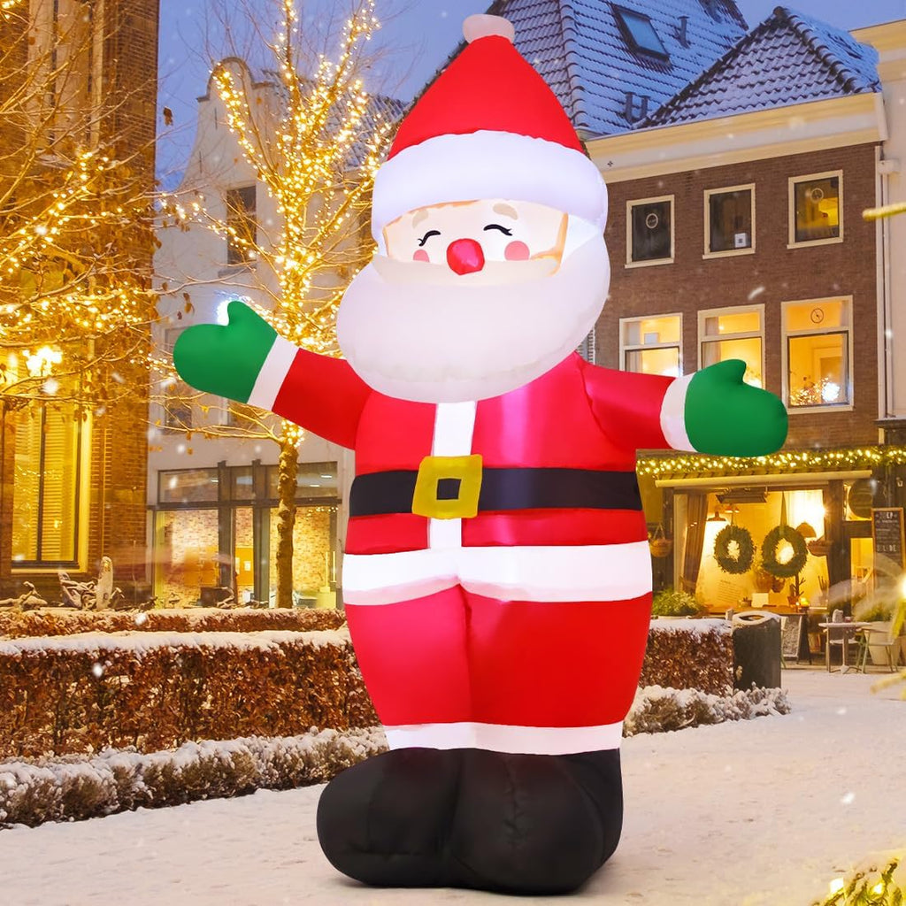 Christmas Inflatables Santa Claus Outdoor Yard Decor with LEDs a7