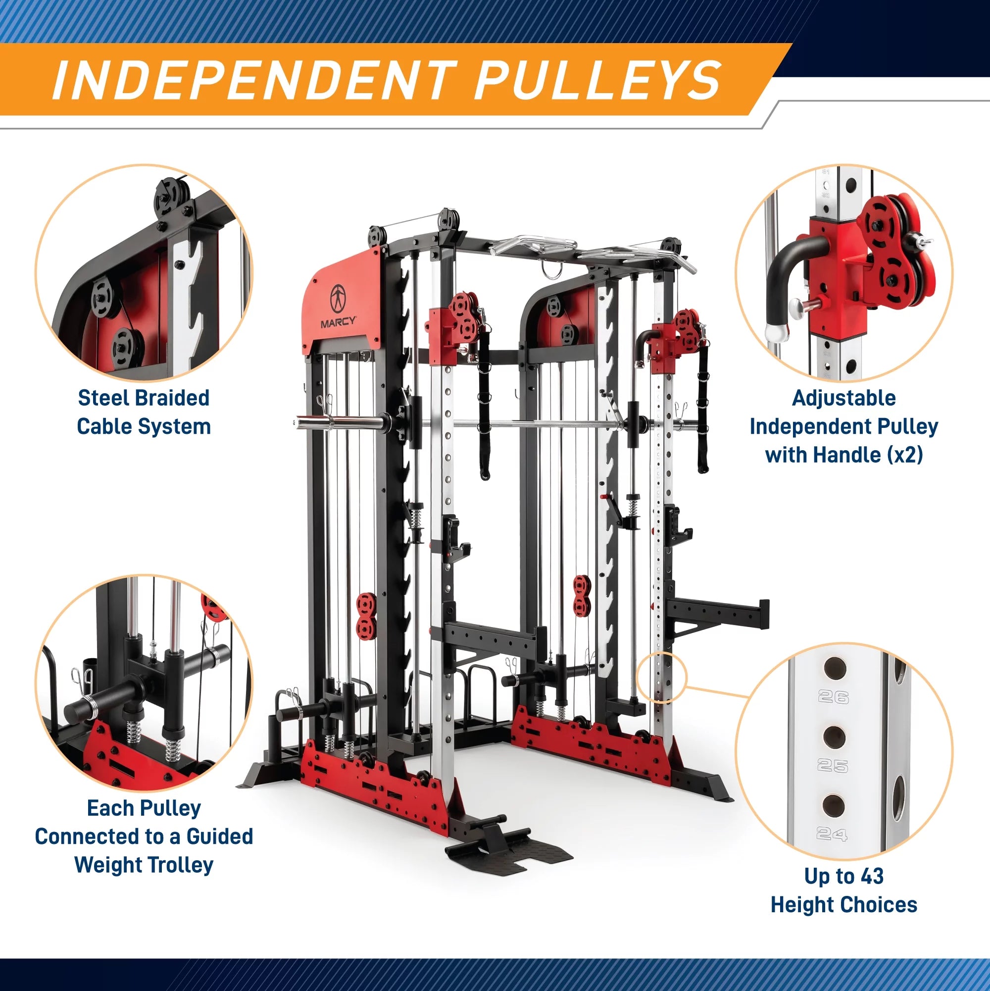Marcy Pro Deluxe Smith Cage Home Gym System SM-7553 U104