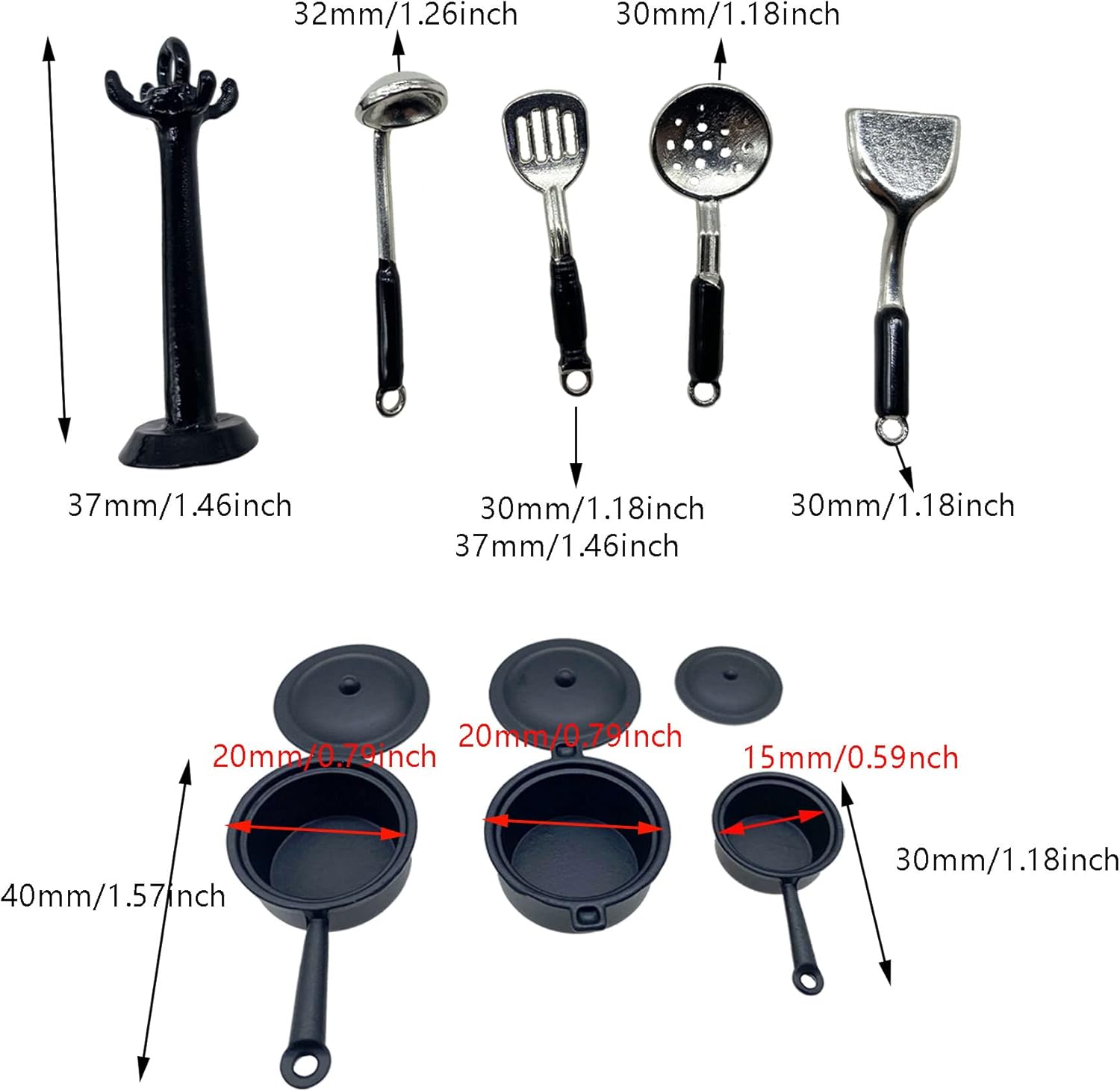 Cayway Miniature Kitchen Cookware Set for Play Food Toys V99106