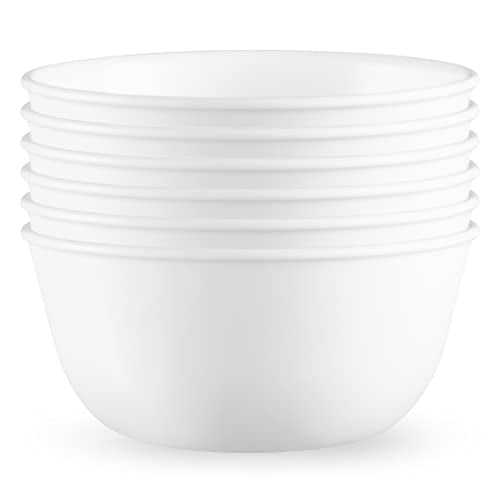 Corelle Vitrelle 18-Piece Dinnerware Set for 6, Winter Frost White, Chip Resistant H6270
