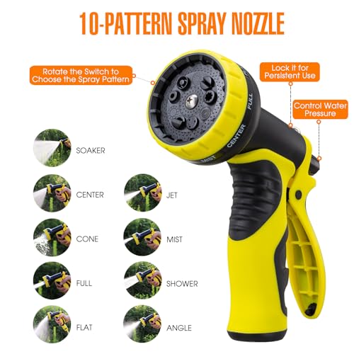Expandable Garden Hose 50ft with Spray Nozzle Brass Connectors k7