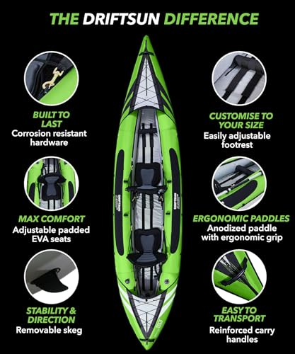Driftsun Almanor Inflatable Kayak with EVA Padded Seats and Pump A52531