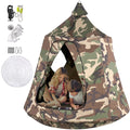 VEVORbrand Hanging Tree Tent, Max 440 lbs House Tree Tent Swing, Hangout Hugglepod with LED Rainbow Decoration Lights Inflatable Cushion, Ceiling Hammock Tent Suit for Kids & Adult Indoor Outdoor