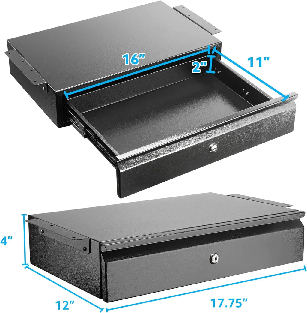 Steel Under Desk Drawer with Lock and Keys for Wooden Desks B877429
