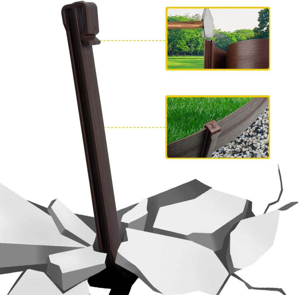 Landscape Edging Coil 40ft 5in with Stakes Brown k7