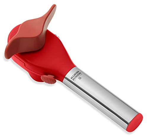 Kuhn Rikon Deluxe Auto Safety LidLifter/Can Opener, 7 x 2 x 3 inches, Red and Silver
