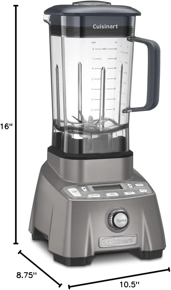 Cuisinart Hurricane Pro Blender CBT-2000, 3.5 Peak, Gunmetal H98547