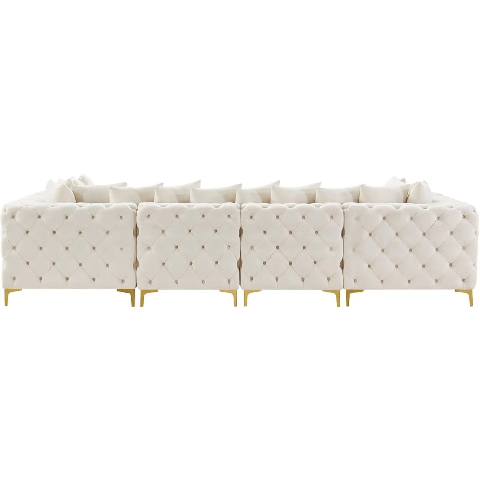 Maklaine Cream Velvet Modular Sectional R397354