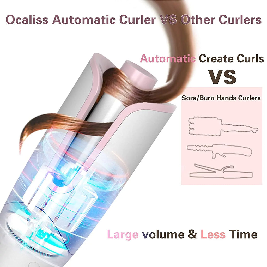 OCALISS Automatic Curling Iron with Ceramic Rotating Barrel, 3 Temperature Control L280645