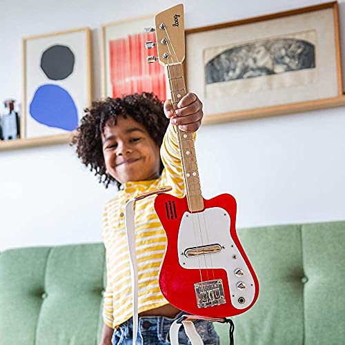 Loog Mini Electric Kids Guitar for Beginners Ages 3+ Yellow X2763
