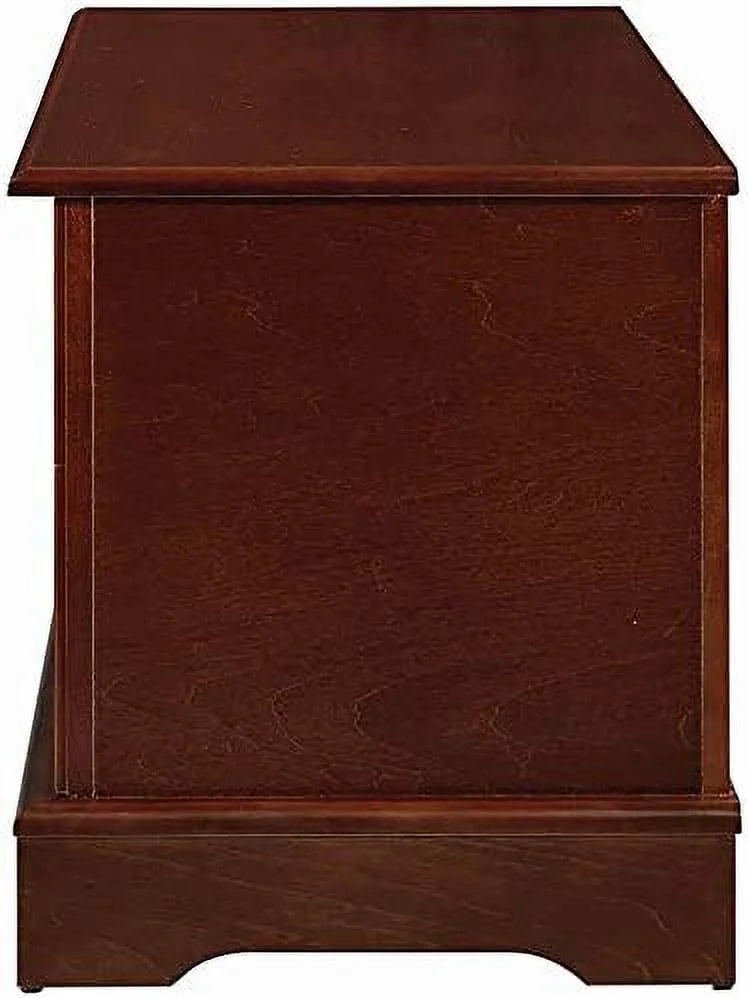 Cedar Lined Wood Storage Blanket Chest Trunk, Warm Brown E1208