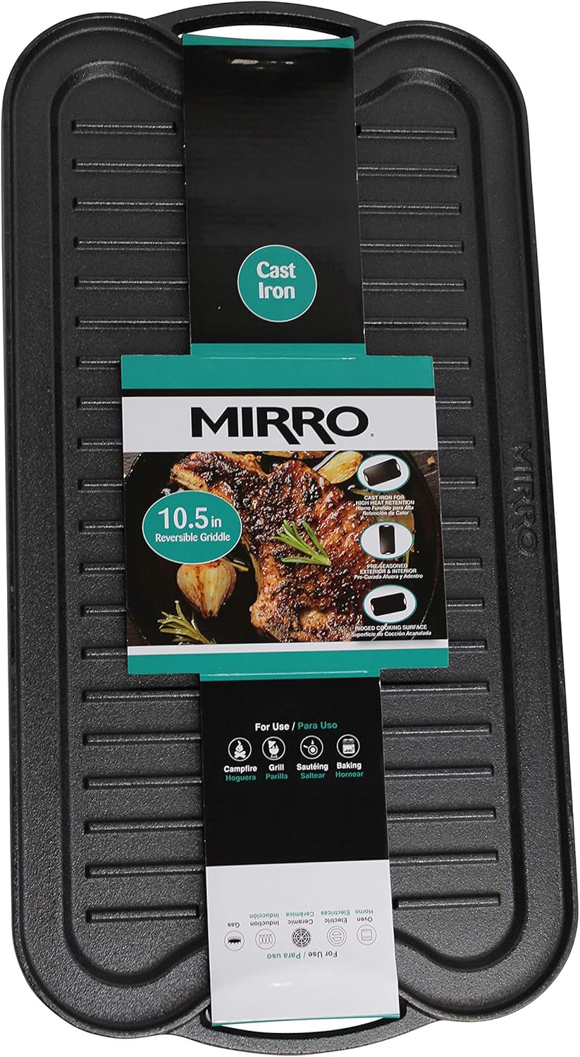 Mirro MIR-19055 Pre-Seasoned Cast Iron Reversible Grill/Griddle with Handles, 20 Inch G184927