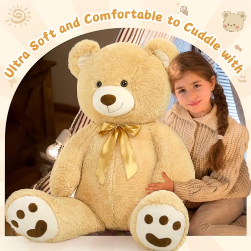 MorisMos 5ft Giant Teddy Bear Stuffed Animal with Footprints M336816