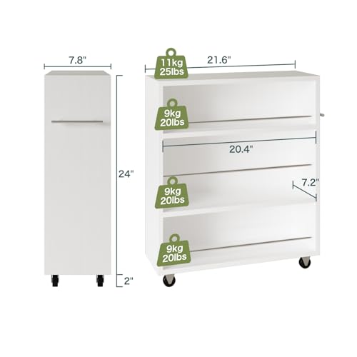 4-Tier Slim Rolling Storage Cart for Kitchen Laundry Bathroom L968
