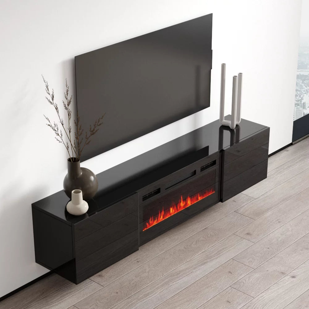 Cali BL-EF Floating Fireplace TV Stand for TVs up to 80", 72" Entertainment Center P21935
