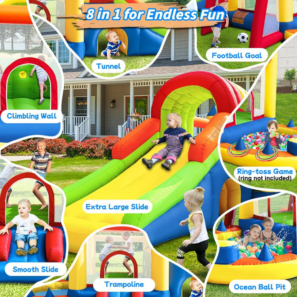 Inflatable Bounce House with Two Slides for Kids B71005