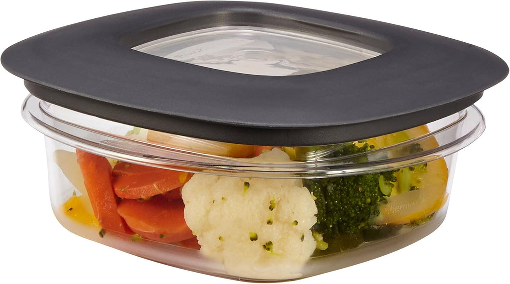 Rubbermaid Premier Easy Find Lids Food Storage Containers, 1.25 Cup, Gray