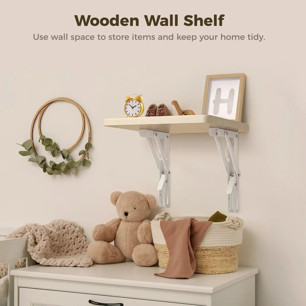 Heavy Duty Folding Shelf with Bracket, Wall Mounted Wooden Table I835336