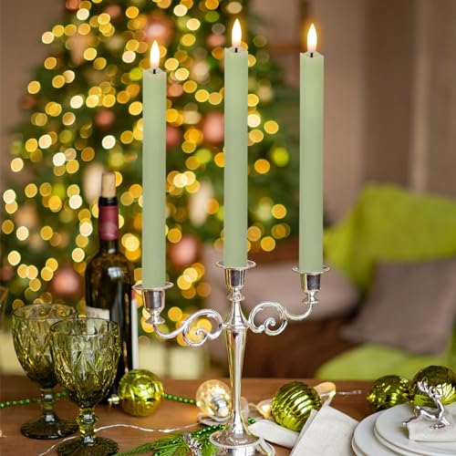 Drip Wax Flameless Taper Candles with Remote, Battery Operated LED Warm Light, Pack of 6 Ivory 9.64 Inch k7