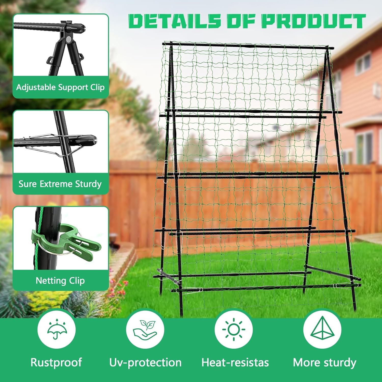 Cucumber Trellis for Climbing Plants A-Frame Garden Support k7m