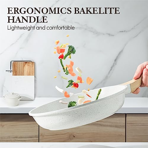 SENSARTE Nonstick Frying Pan Skillet, Swiss Granite Coating, PFOA Free, 9.5 Inch B61144