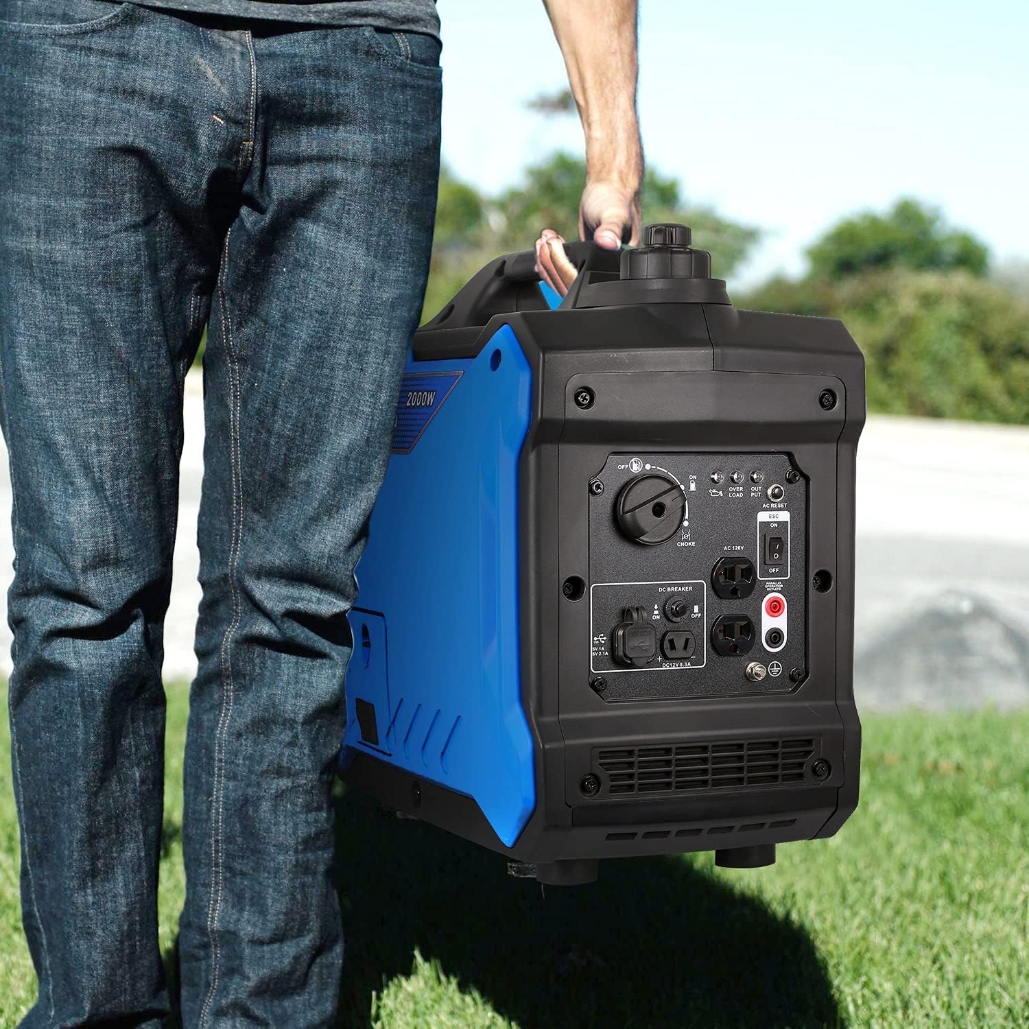 Portable Inverter Generator 2000 Watt Quiet Gas Powered for Camping Home Emergency a7