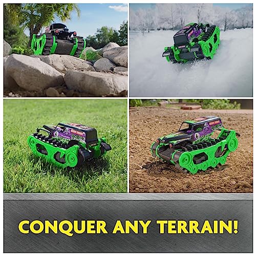 Monster Jam Official Grave Digger Trax All-Terrain Remote Control Vehicle, 1:15 Scale, Kids Toys Ages 4+ R886636