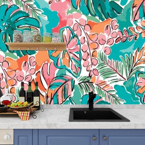 3D Wallpaper Watercolor Botanical Floral Self Adhesive Wall Mural Sticker U9295