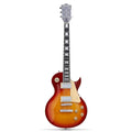 Leo Jaymz Full Size Single Cut Electric Guitar -Mahogany body，Mahogany neck on C+U shape， with Amazing US Flag Sticker on Arched Top (US Flag)