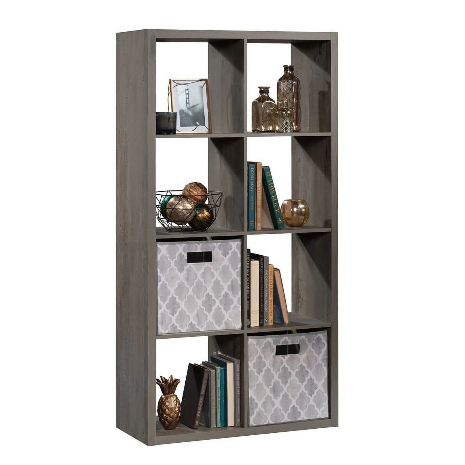 Sauder 8-Cube Organizer Storage Bookshelf, Mystic Oak Q9385
