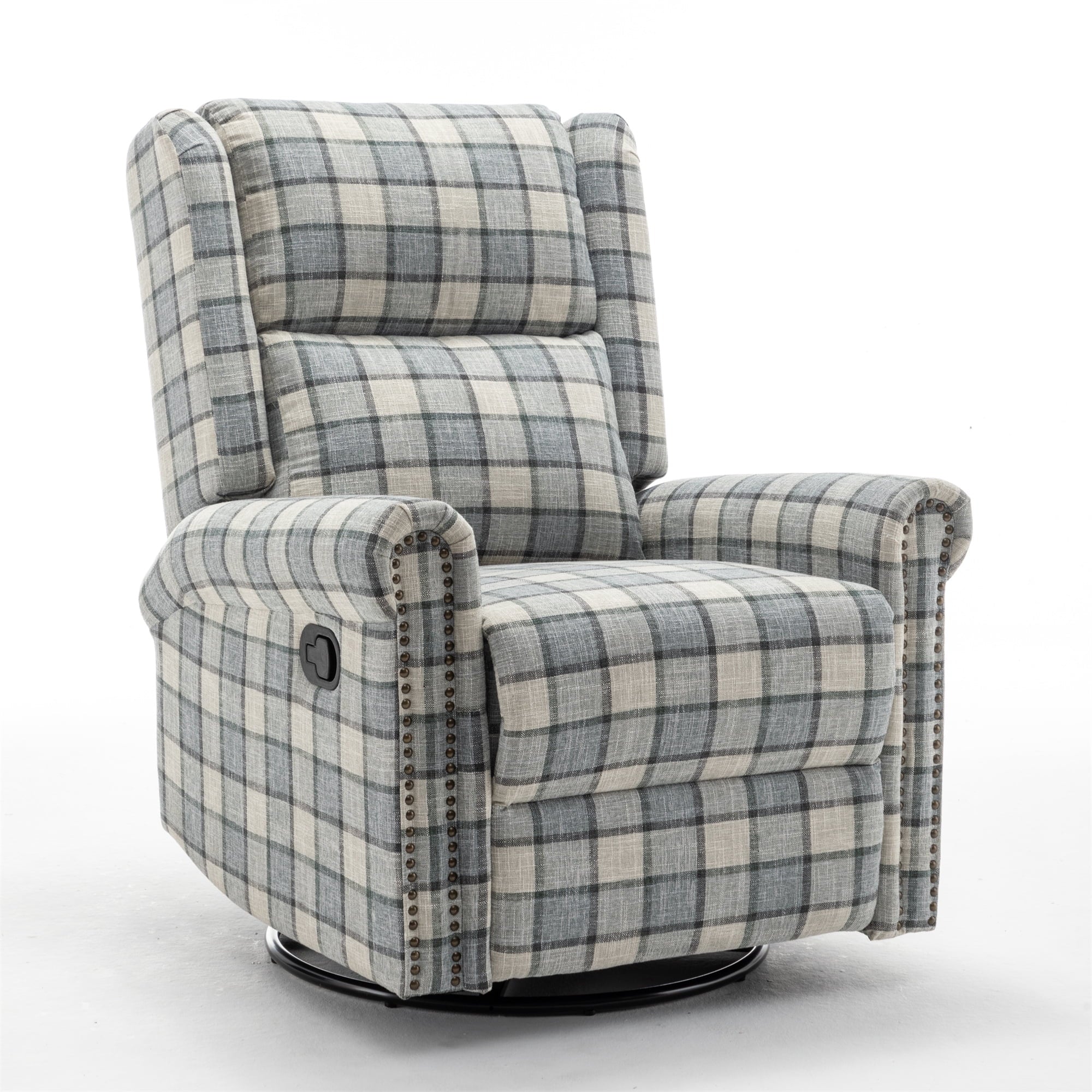 Swivel Rocker Recliner Chair with Padded Seat, Green E134