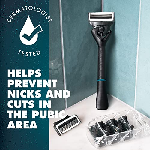 Gillette Intimate Pubic Hair Razor Cartridges, 4 Refills, Dermatologist Tested J487788