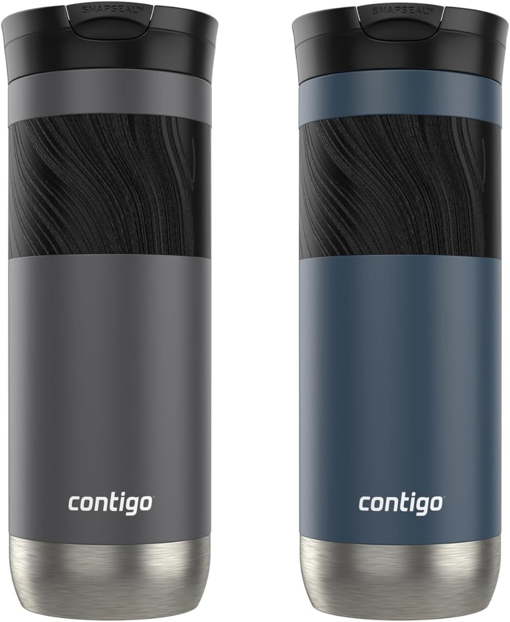 Contigo Byron 2.0 Stainless Steel Travel Mug with SNAPSEAL Lid, 20 oz, 2-Pack, Blueberry M990728
