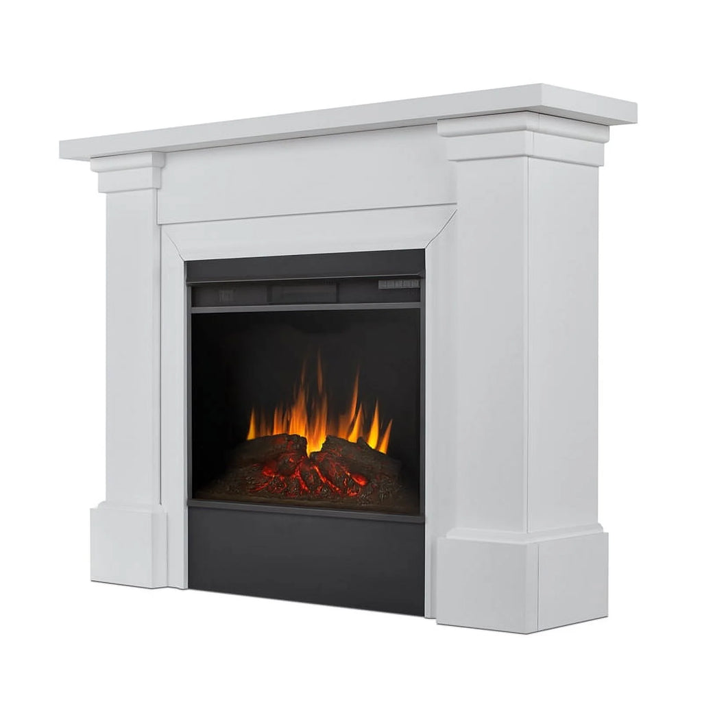 Real Flame Manus 64" Electric Fireplace in White V3538