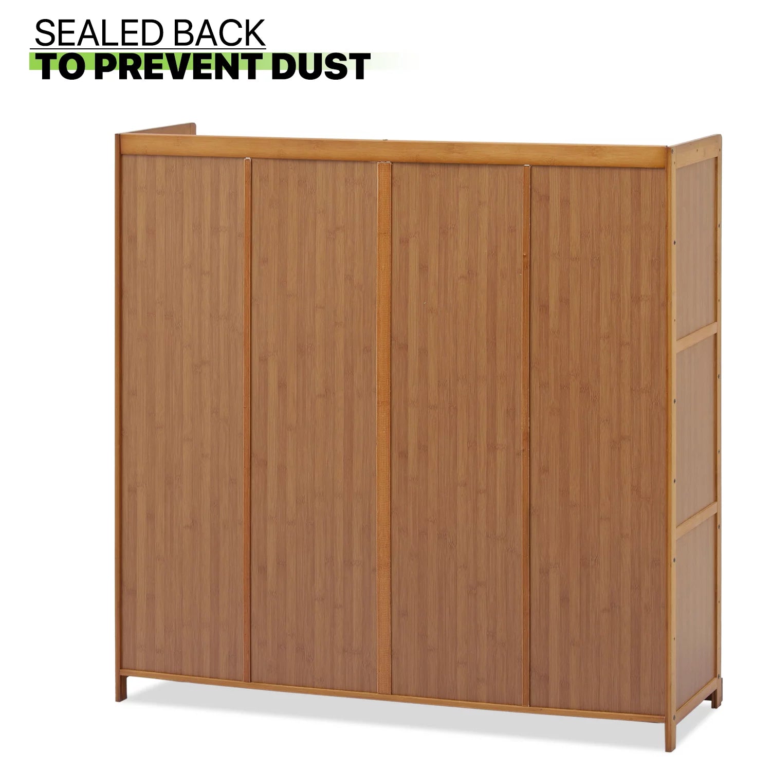 Magshion Bamboo 7-Tier Shoe Cabinet with Folding Rattan Doors O670